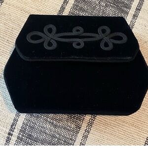 Vintage Black Velvet Clutch